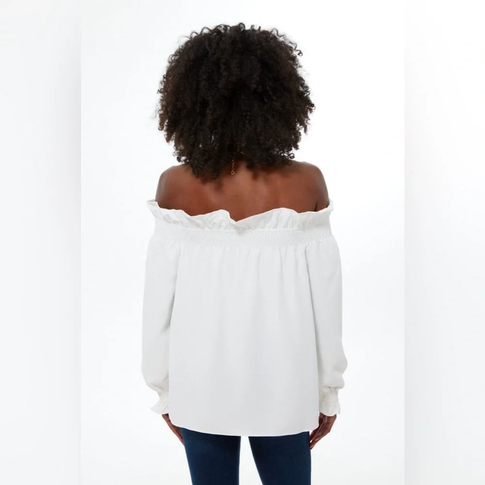 TUCKERNUCK White Off the Shoulder Marguerite Blouse NWT - Picture 4 of 14